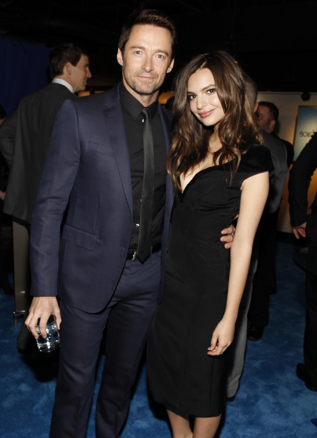 16P Emily Ratajkowski braless showing huge cleavage in a tight black dress at 3rd An