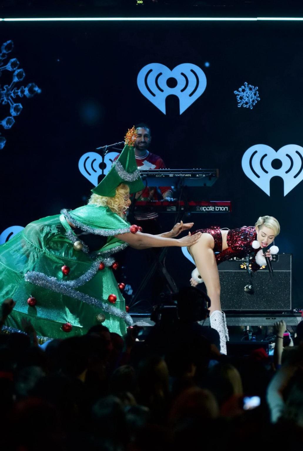 16P Miley Cyrus doing a naughty performance in tiny outfit at Z100's Jingle Ball 201