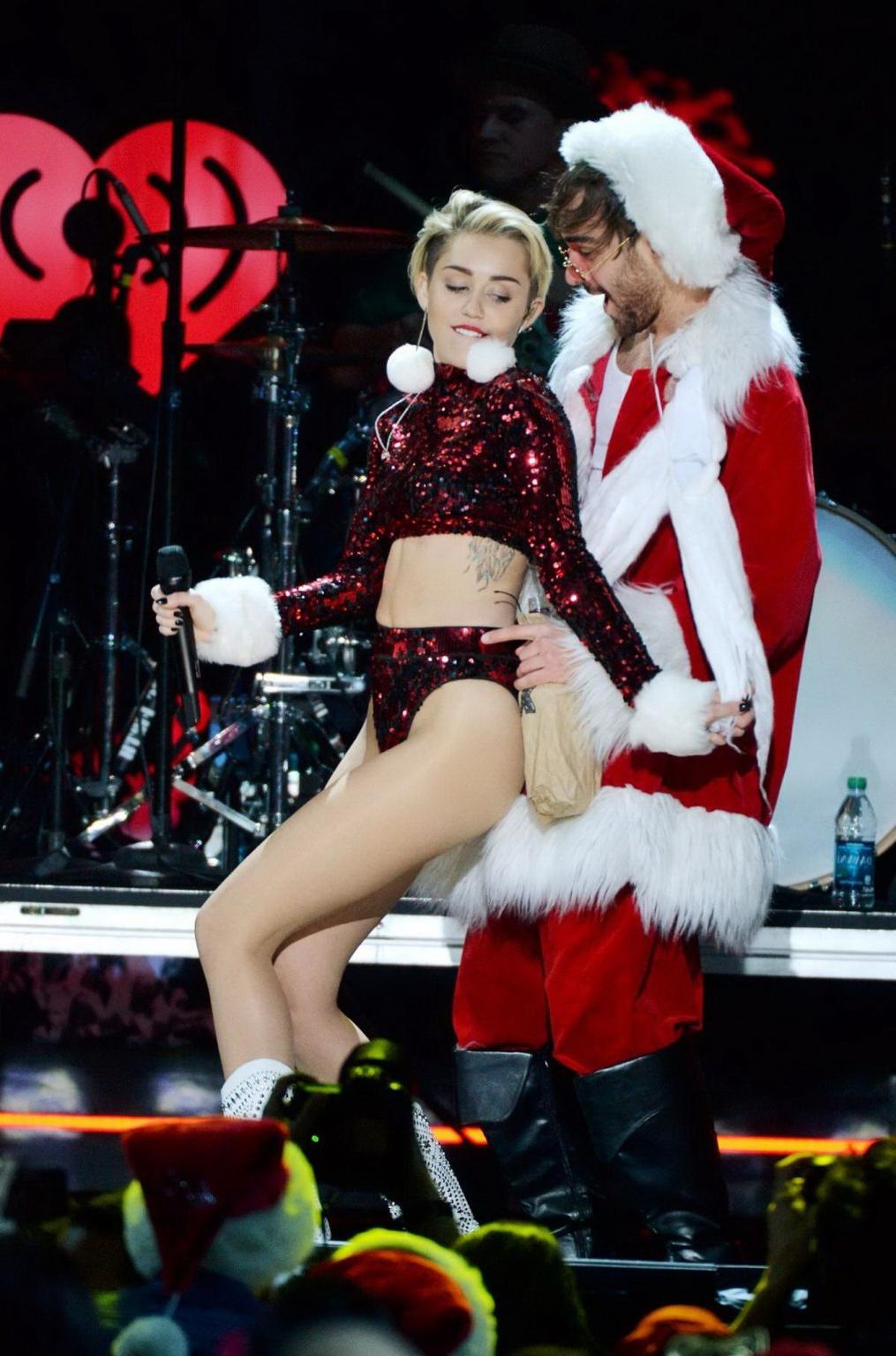 16P Miley Cyrus doing a naughty performance in tiny outfit at Z100's Jingle Ball 201