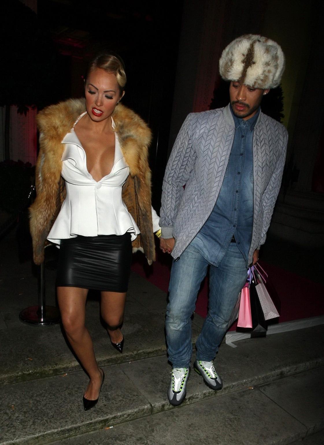 16P Aisleyne Horgan-Wallace braless showing huge cleavage and upskirt at the UK Ling