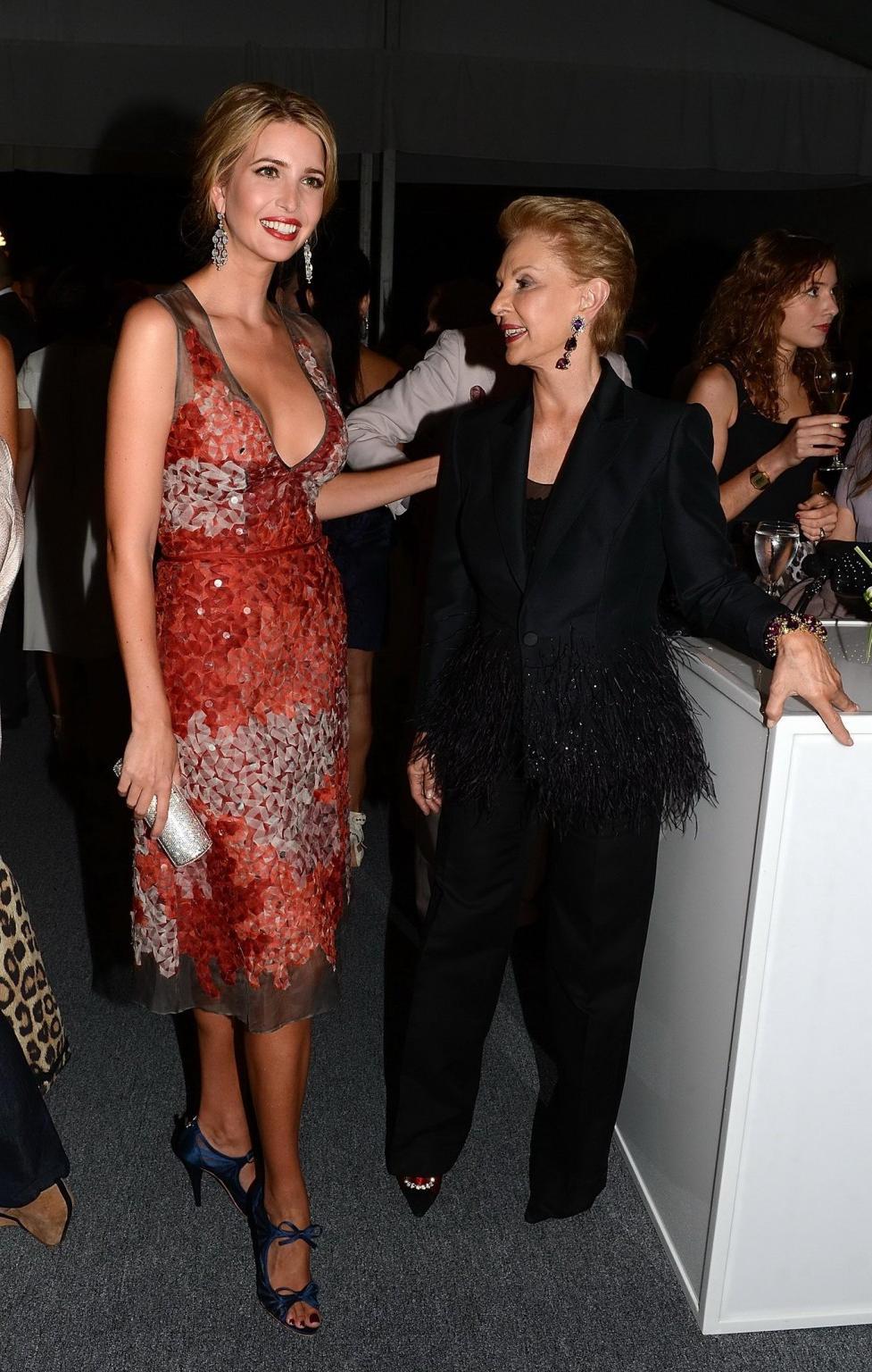 16P Ivanka Trump braless showing huge cleavage in a short floral dress at 9th Annual