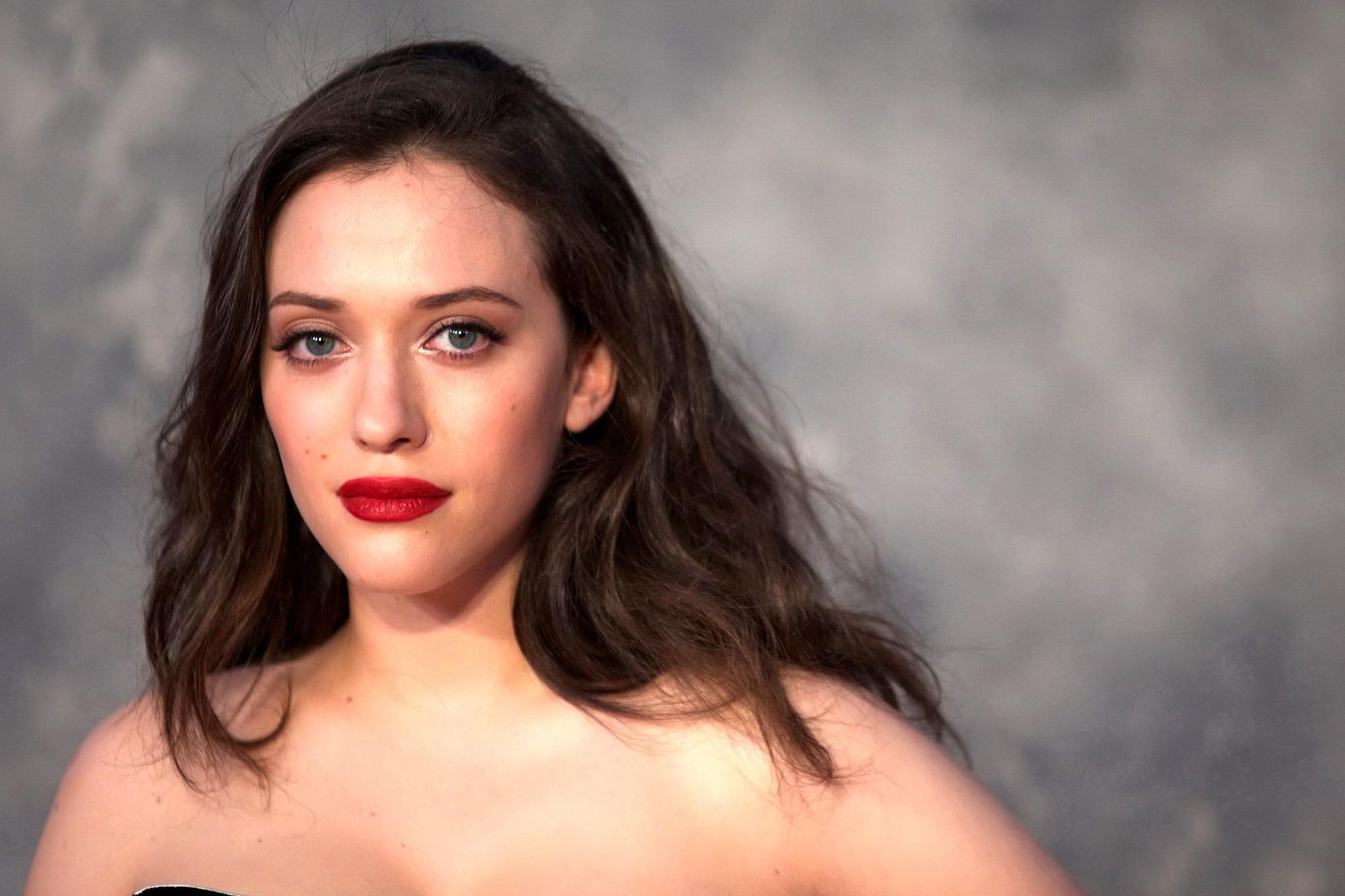 16P Busty Kat Dennings wearing a strapless dress at the 'Thor: The Dark World' UK pr