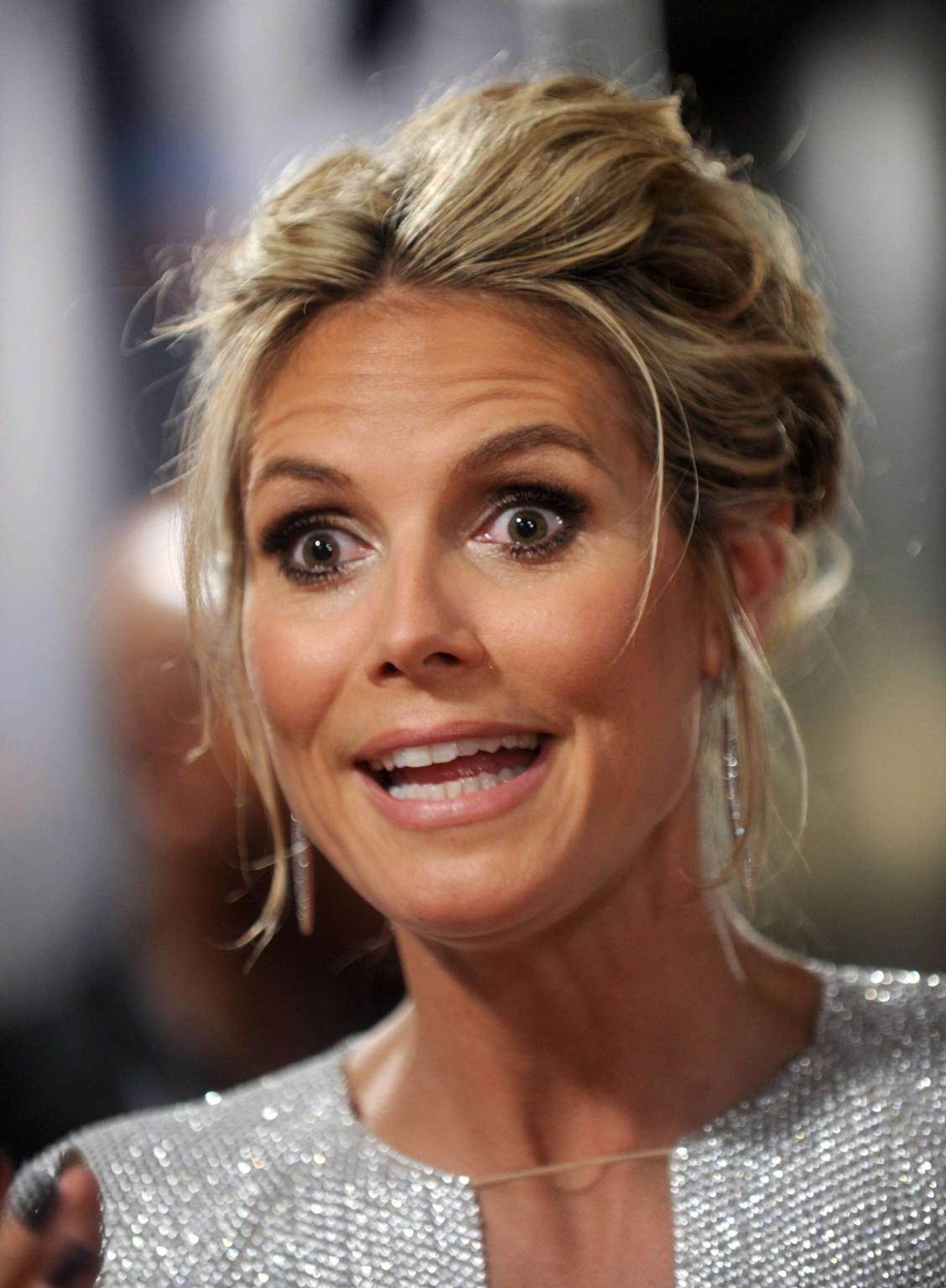 16P Heidi Klum busty  braless at the America's Got Talent post-show event in NYC