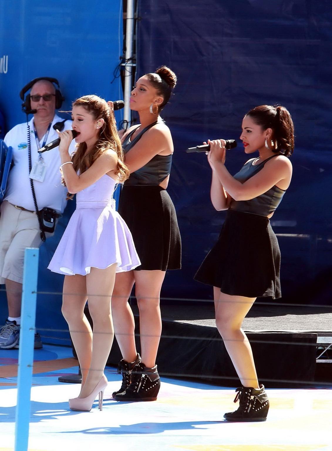16P Ariana Grande leggy performing at the event in NYC
