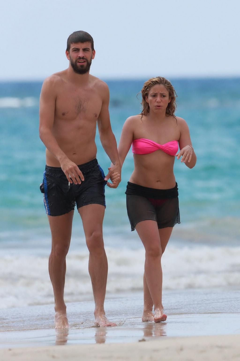 16P Shakira wearing two bikini sets at the beach while on vacation in Hawaii