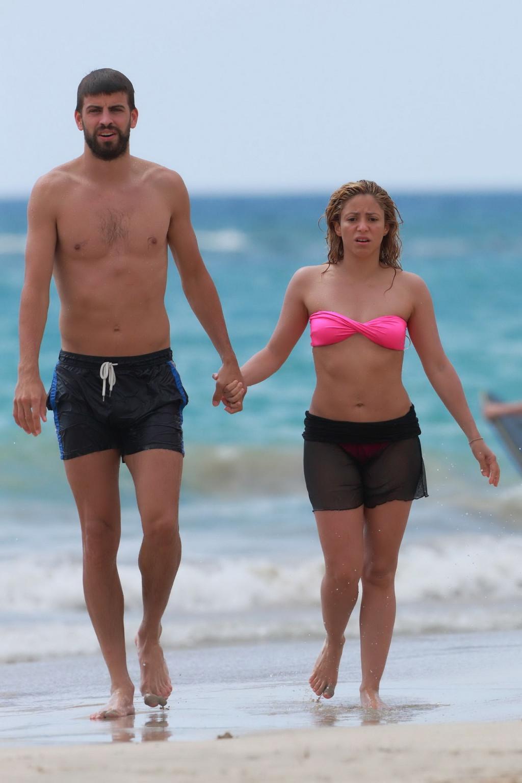 16P Shakira wearing two bikini sets at the beach while on vacation in Hawaii