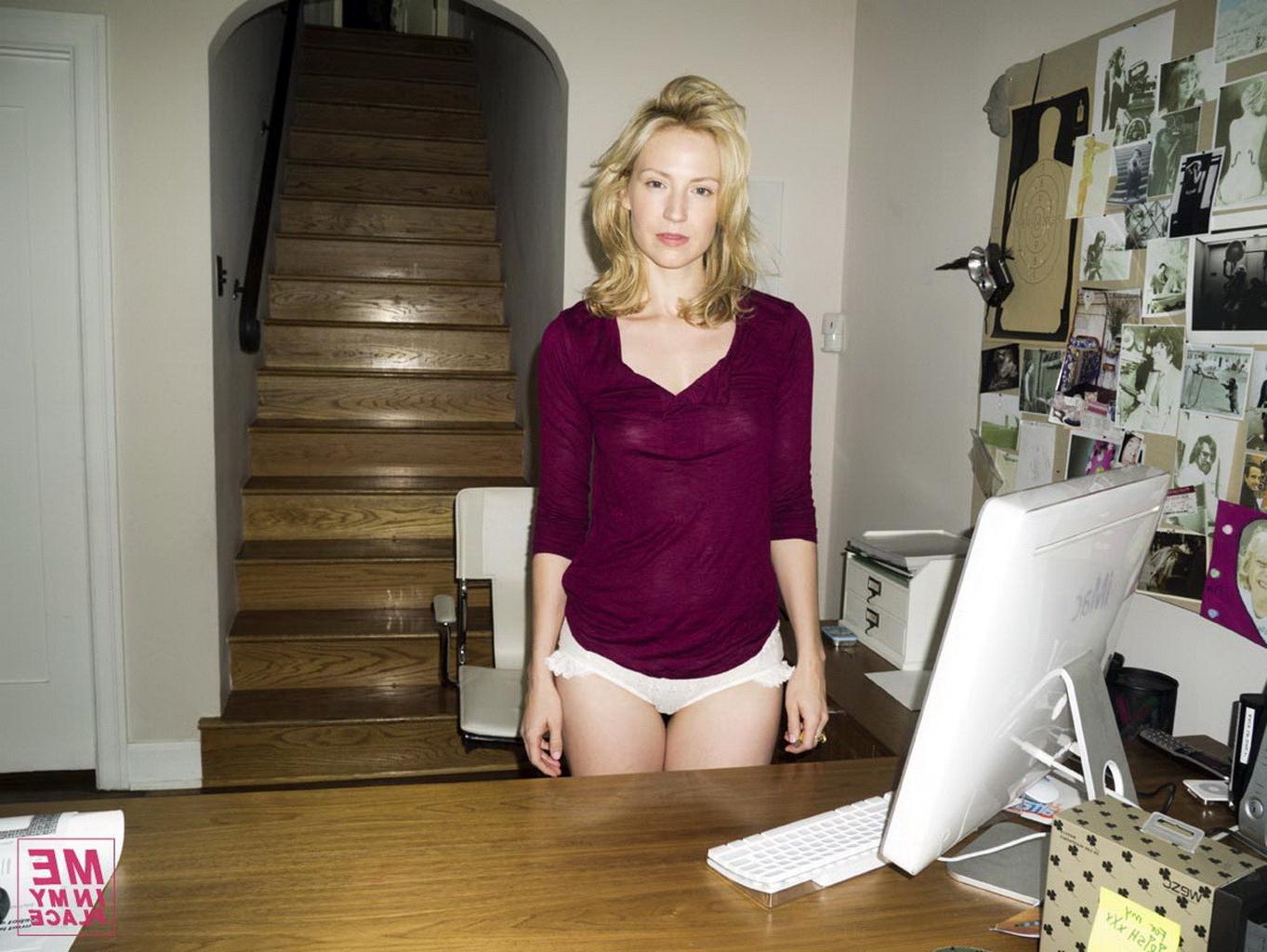 16P Beth Riesgraf showing off her boobs  ass in see through outfits for Esquire's 'M