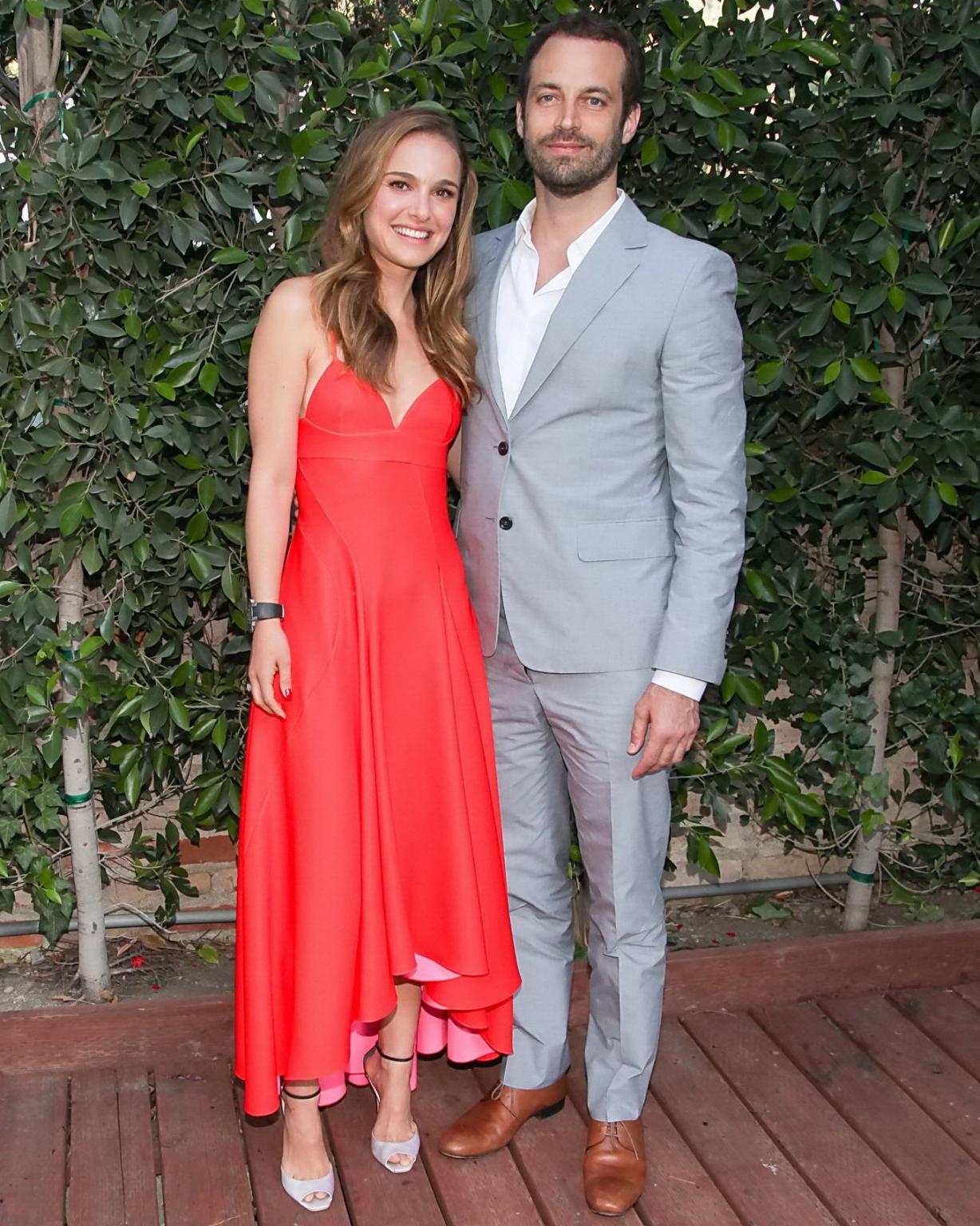 16P Natalie Portman showing big cleavage in a red hot maxi dress at the 2013 Los Ang