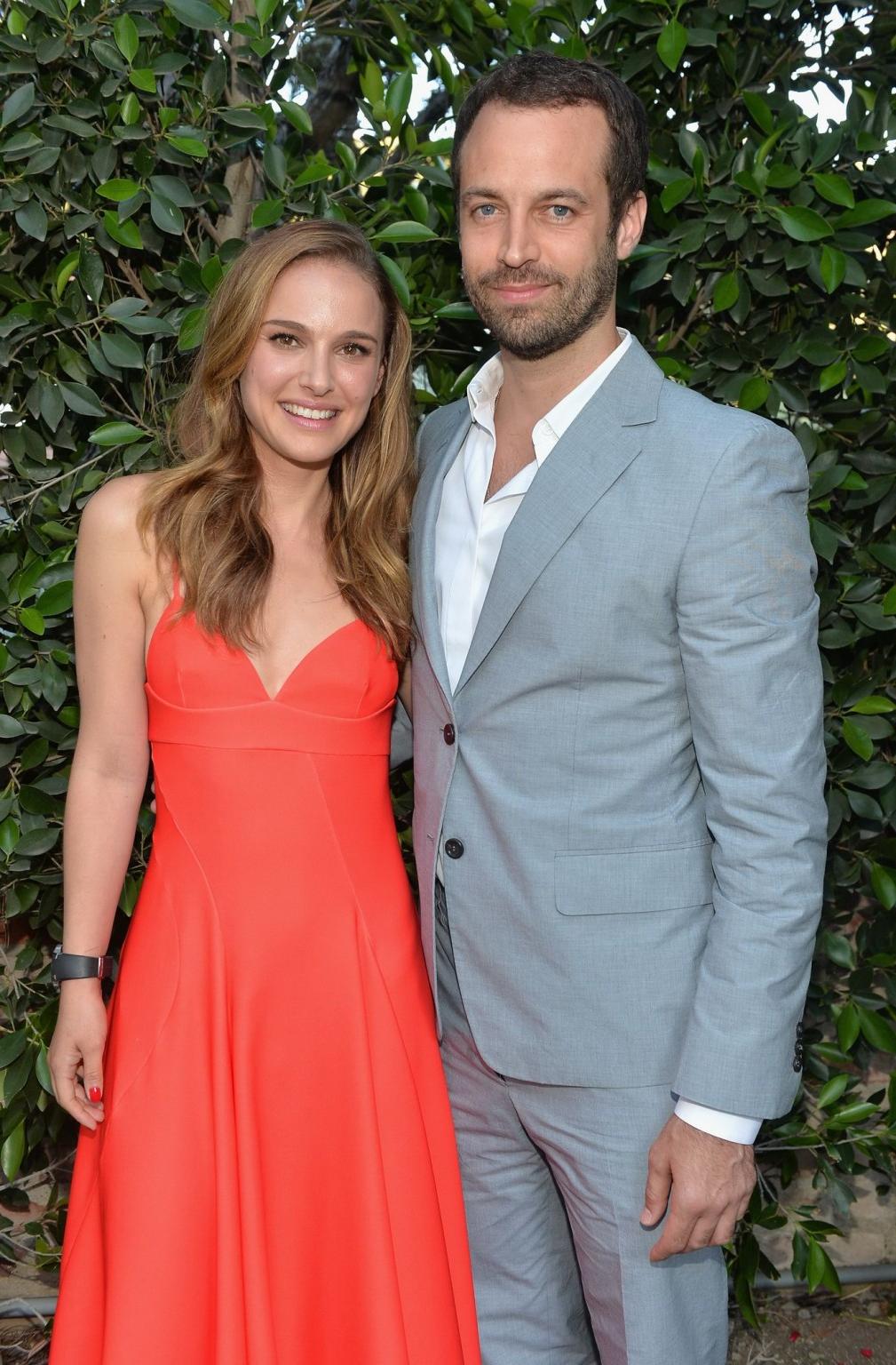 16P Natalie Portman showing big cleavage in a red hot maxi dress at the 2013 Los Ang