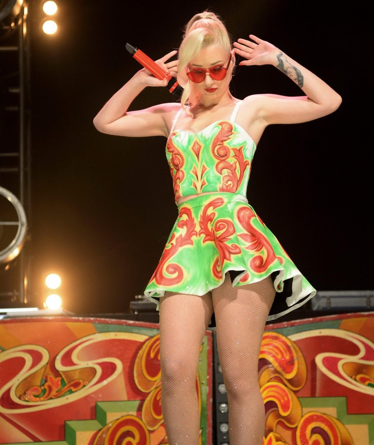 16P Iggy Azalea in shorts  fishnets performing at the Day 2 of Radio 1's Big Weekend