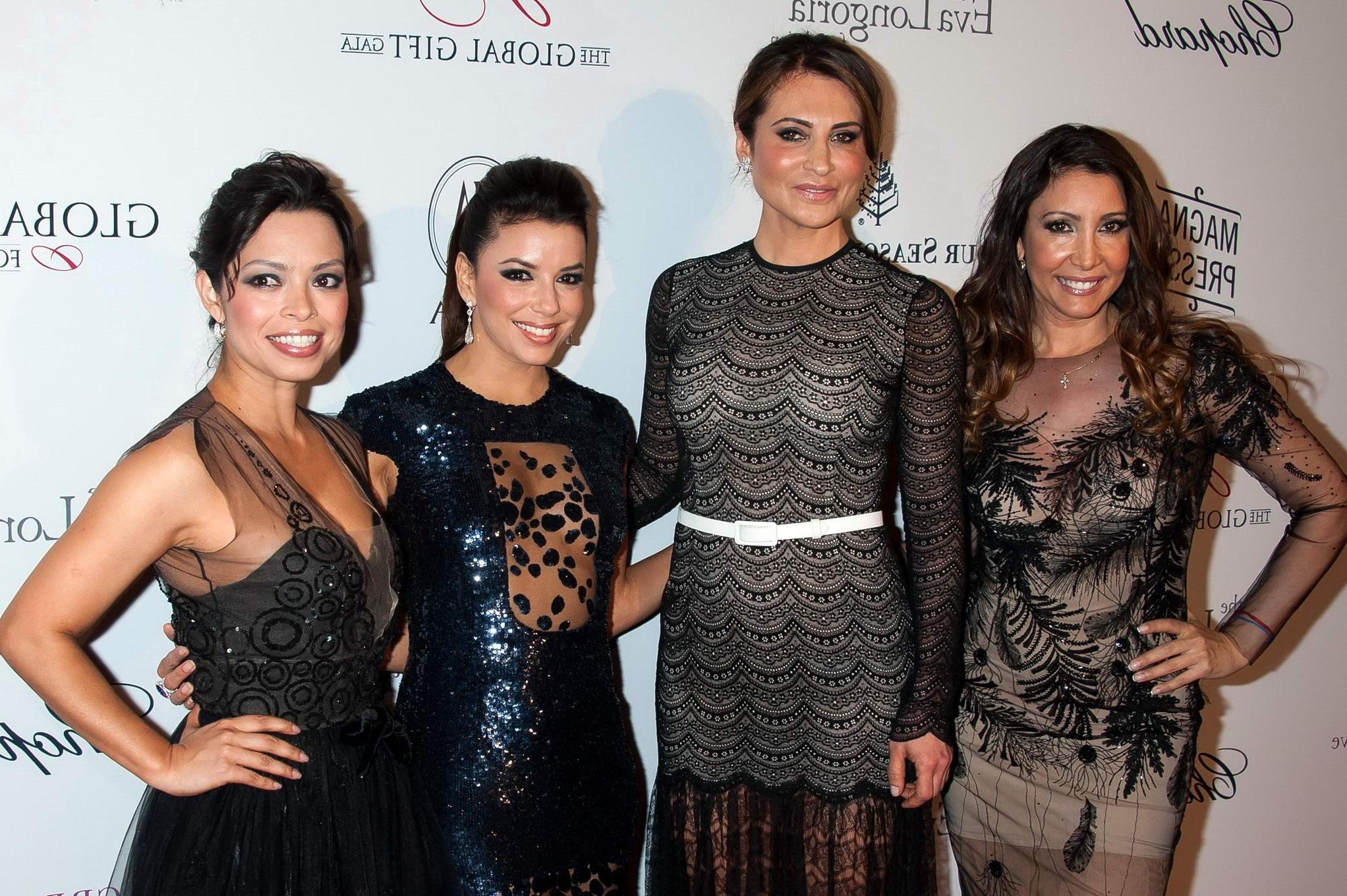 16P Eva Longoria looks hot wearing a partially see through dress at the 2013 Global 