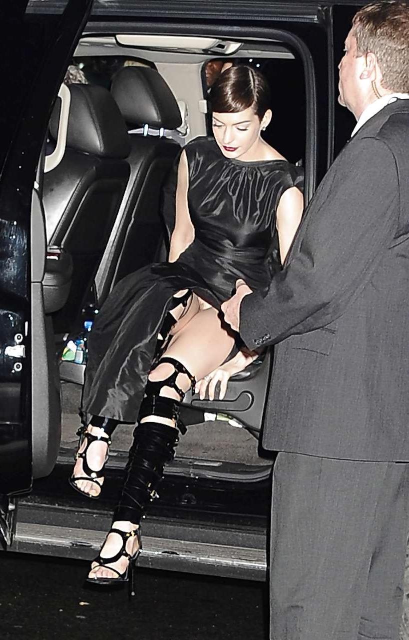 16P Anne Hathaway exposing huge cleavage in sexy dress