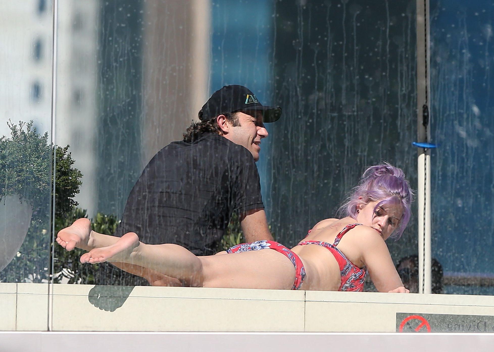 16P Kelly Osbourne showing off her chubby bikini body in Sydney