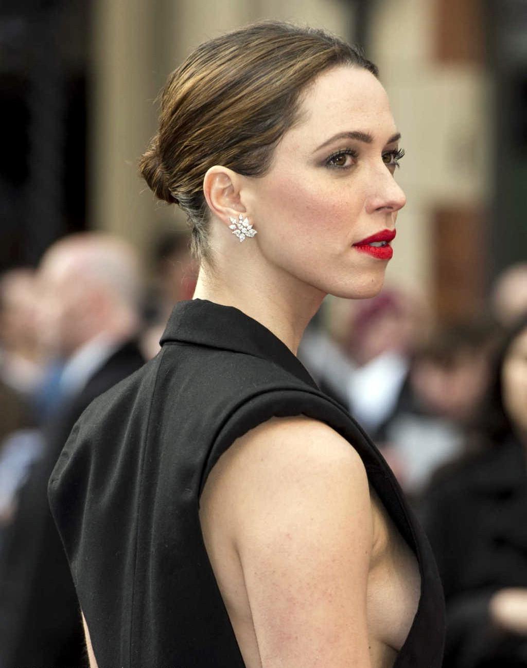 16P Rebecca Hall nipple slip at the 'Iron Man 3' premiere in London