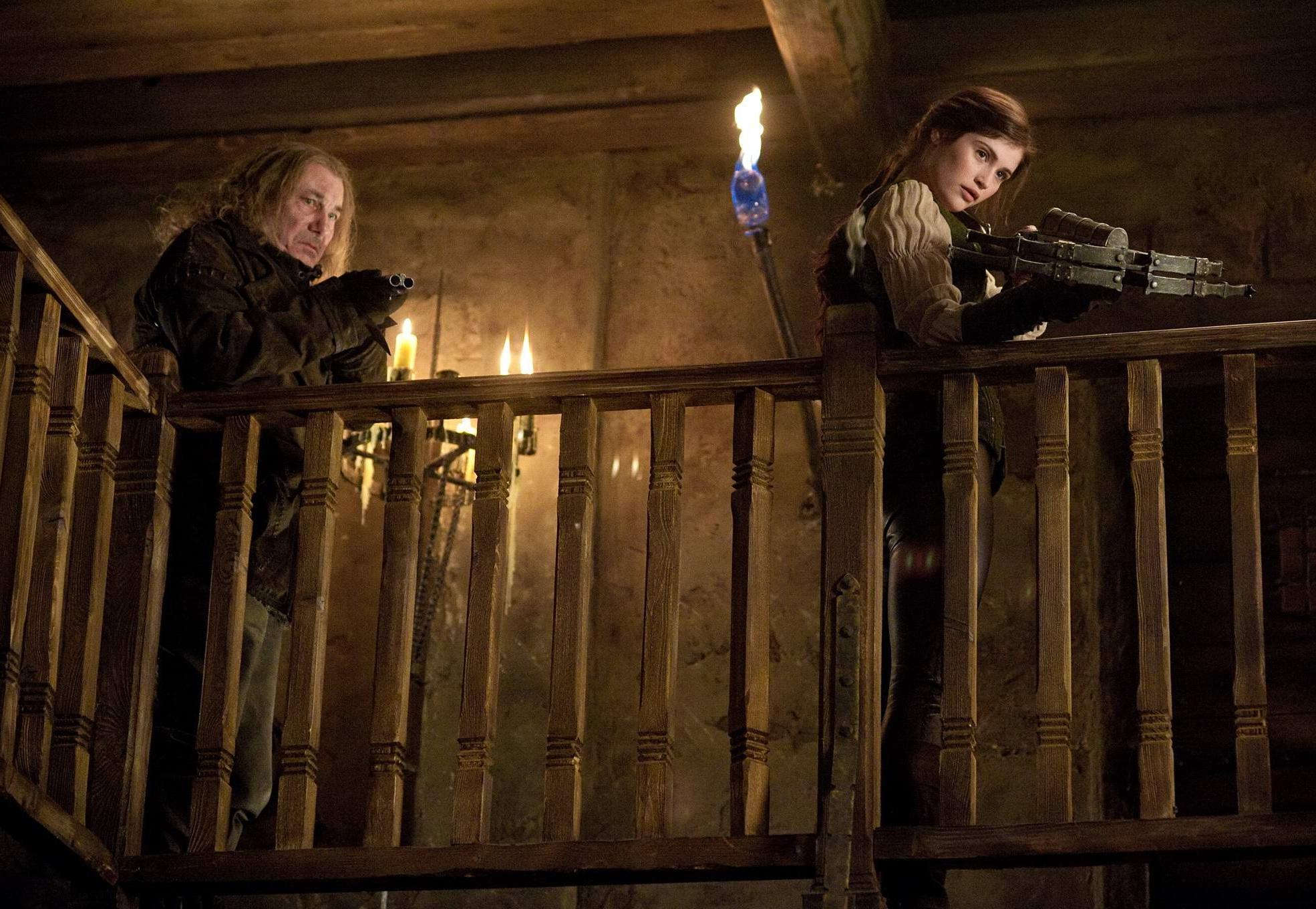 16P Gemma Arterton as hot medieval warrior in 'Hansel and Gretel' promo stills