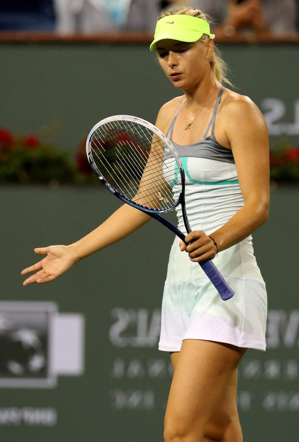 16P Maria Sharapova upskirt at the BNP Paribas Open in Indian Wells