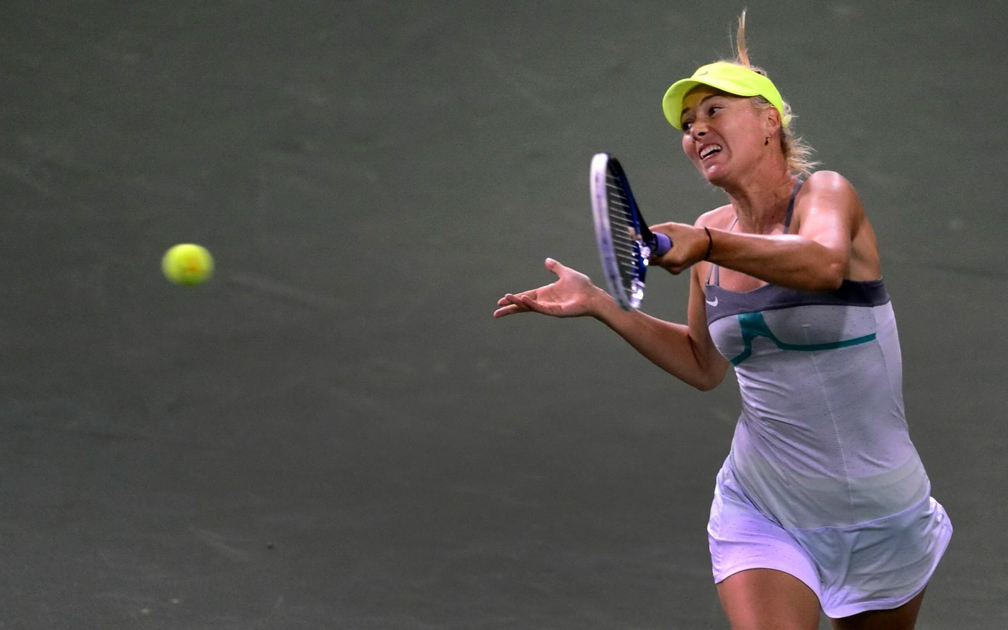 16P Maria Sharapova upskirt at the BNP Paribas Open in Indian Wells