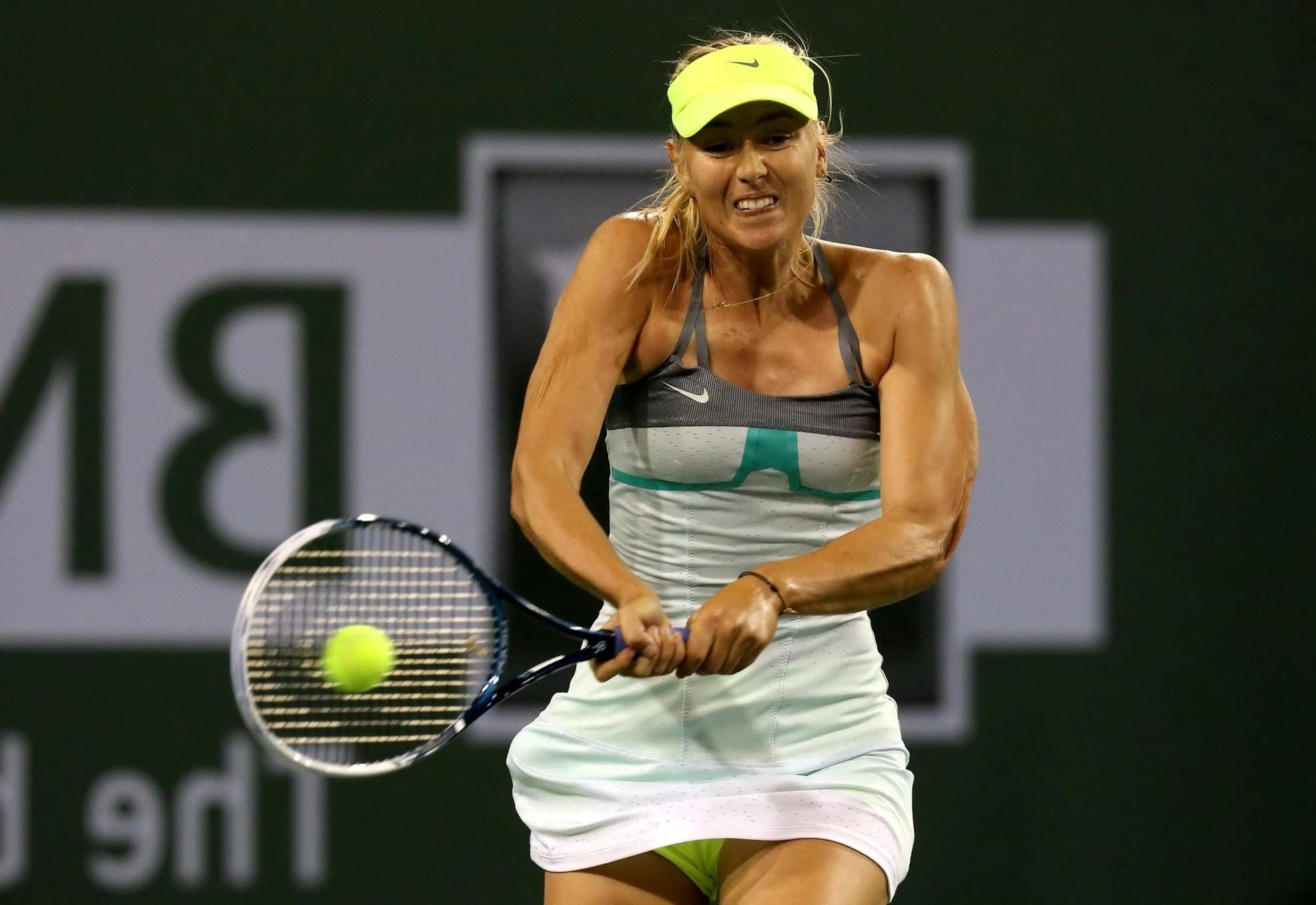 16P Maria Sharapova upskirt at the BNP Paribas Open in Indian Wells