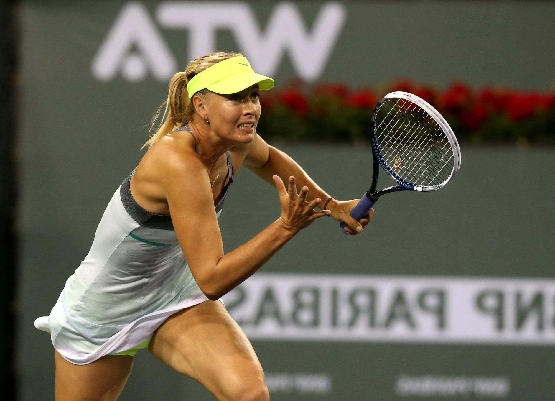 16P Maria Sharapova upskirt at the BNP Paribas Open in Indian Wells