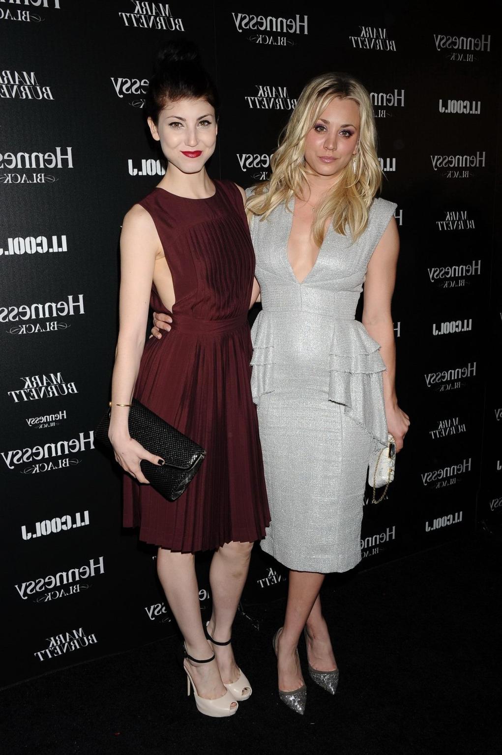 10P Kaley Cuoco showing huge cleavage at The Hennessy Pre-Grammy Party in Beverly Hi