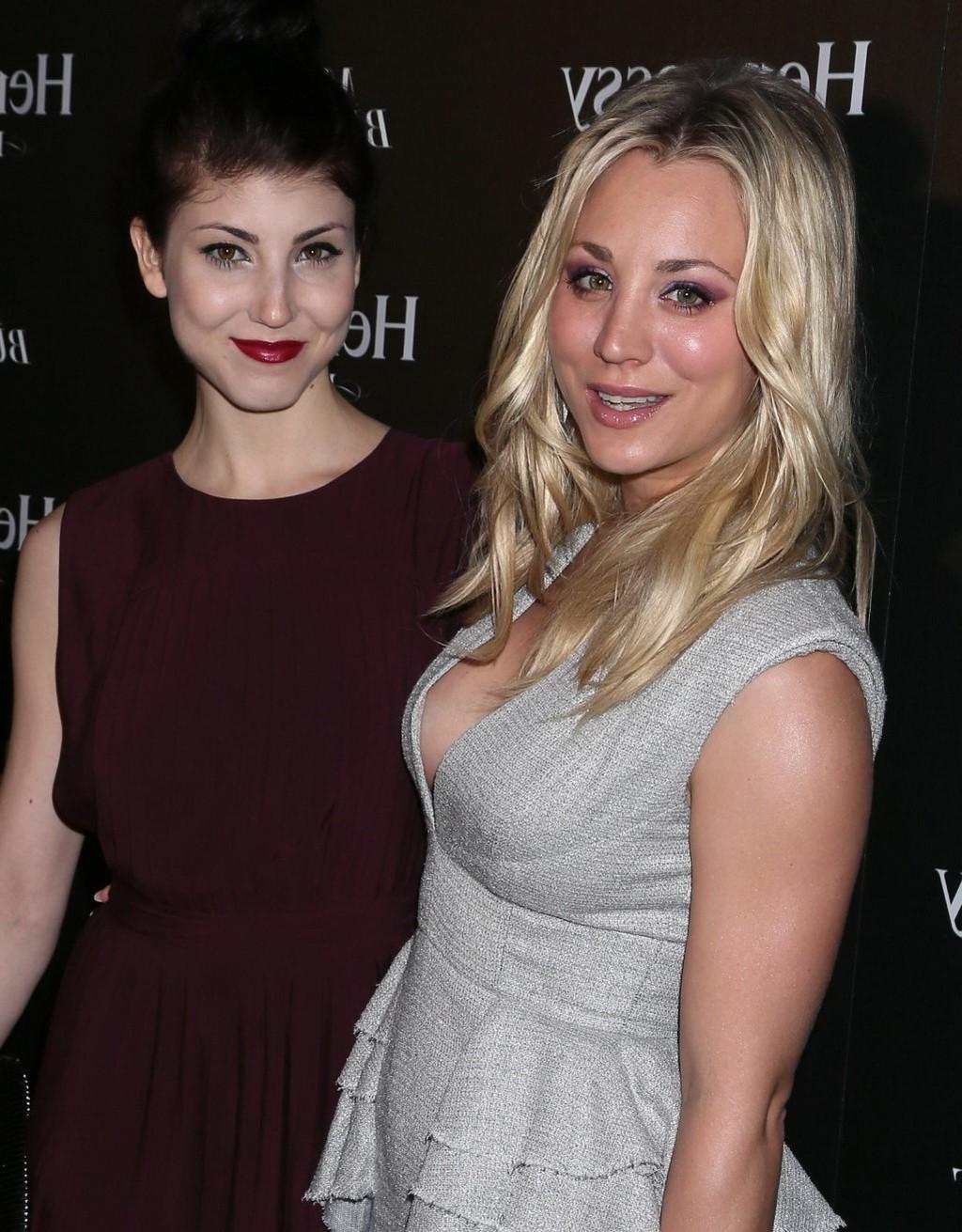 10P Kaley Cuoco showing huge cleavage at The Hennessy Pre-Grammy Party in Beverly Hi