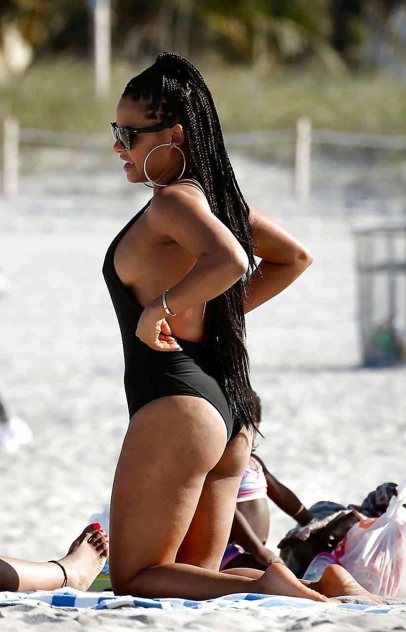 10P Christina Milian sexy bikini and nipple slip paparazzi photos