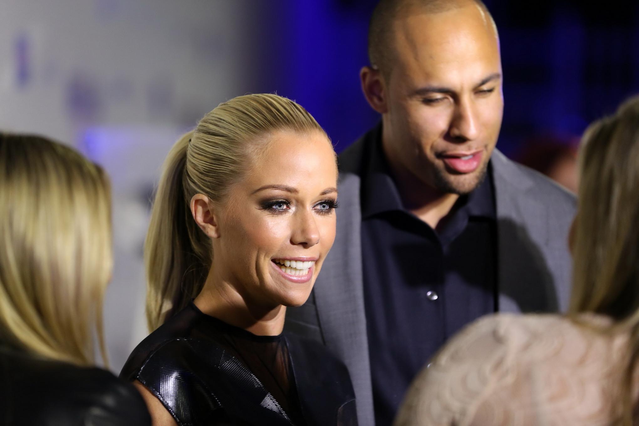 10P Kendra Wilkinson wearing nothing under a partially see-thru mini dress at Leathe