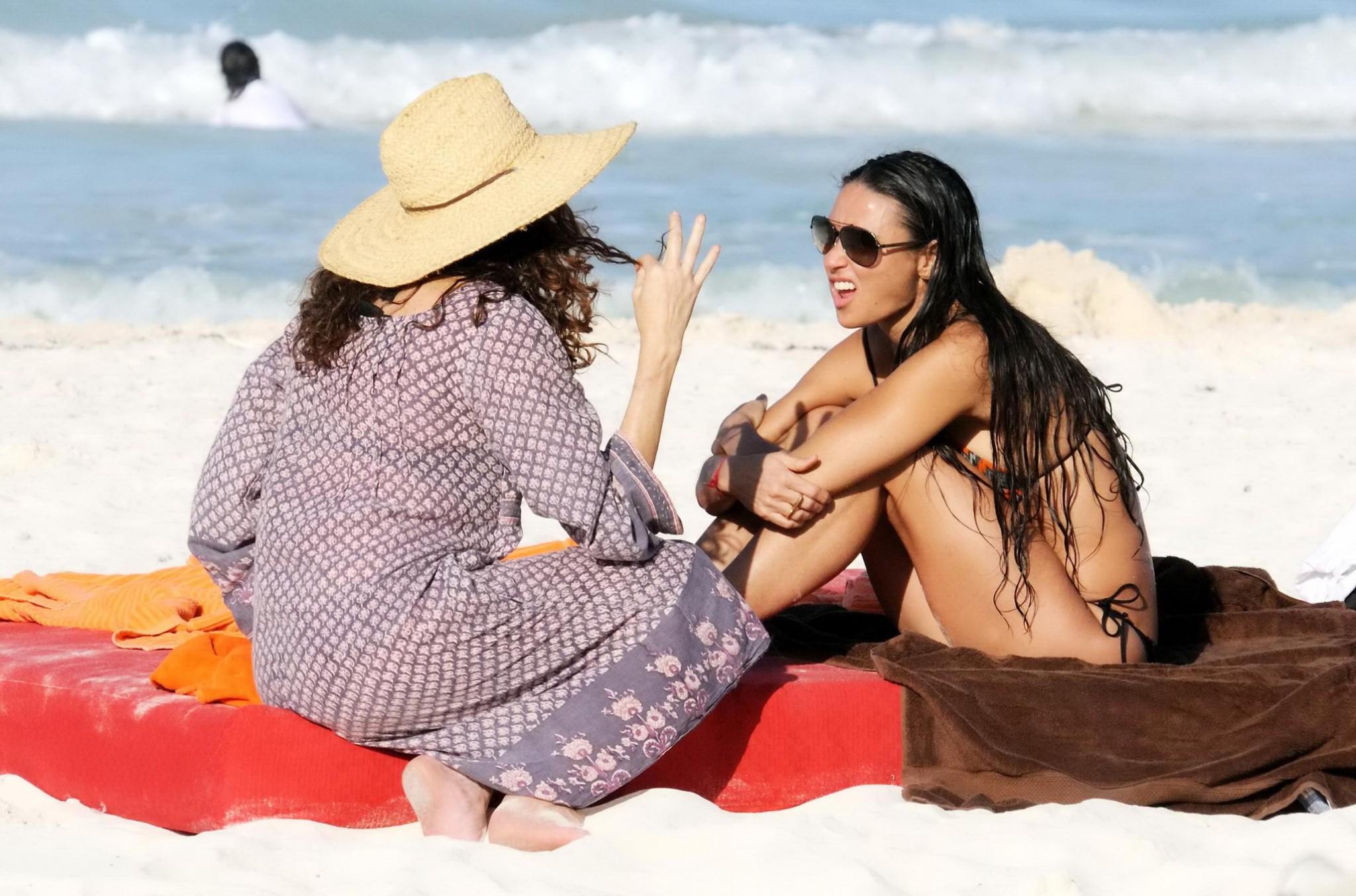 10P Demi Moore busty wearing two bikini sets on a beach in Tulum, Mexico