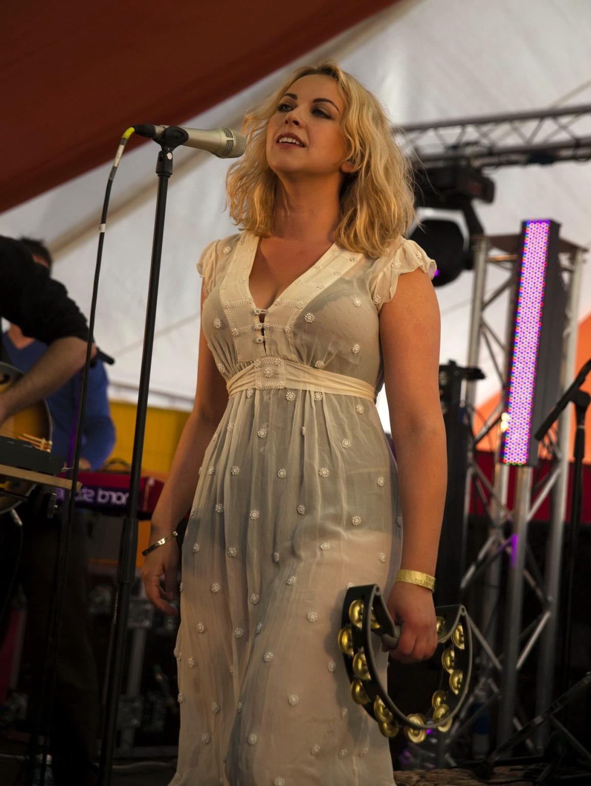 10P Charlotte Church busty  see through to undies at Blissfields Festival in Winches