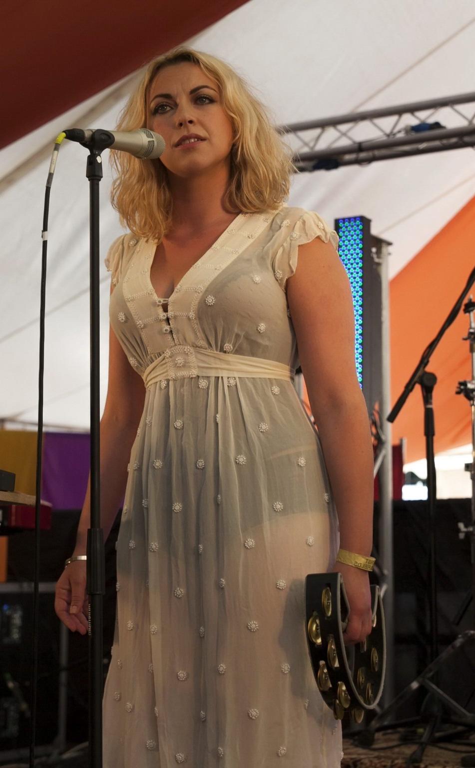 10P Charlotte Church busty  see through to undies at Blissfields Festival in Winches