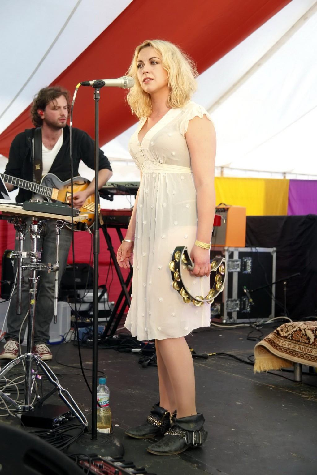 10P Charlotte Church busty  see through to undies at Blissfields Festival in Winches
