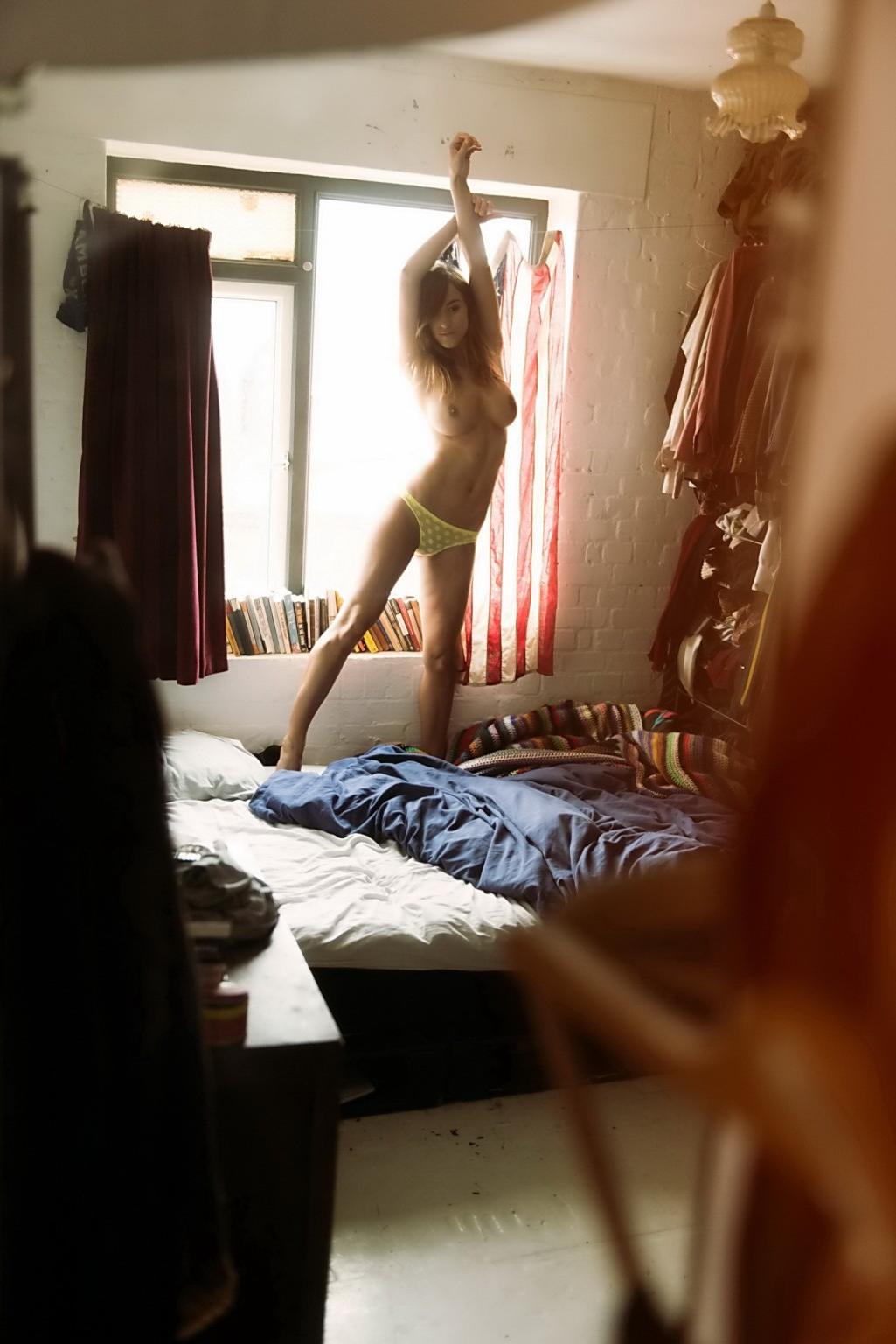 9P Rosie Jones fully naked at the Sexy Summer Skiving photoshoot for Front magazine