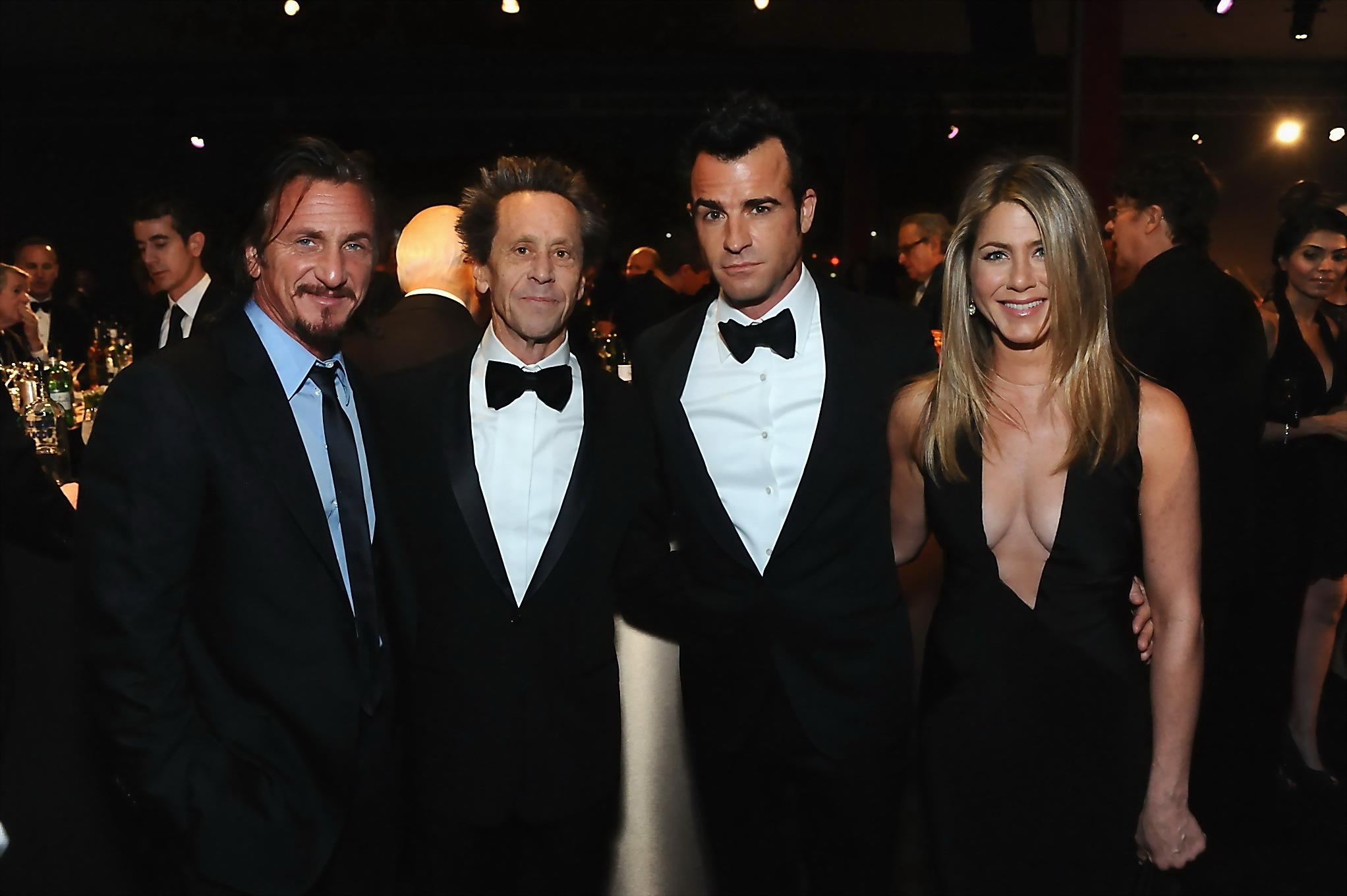 10P Jennifer Aniston shows huge cleavage wearing hot black revealing dress at LACMA 