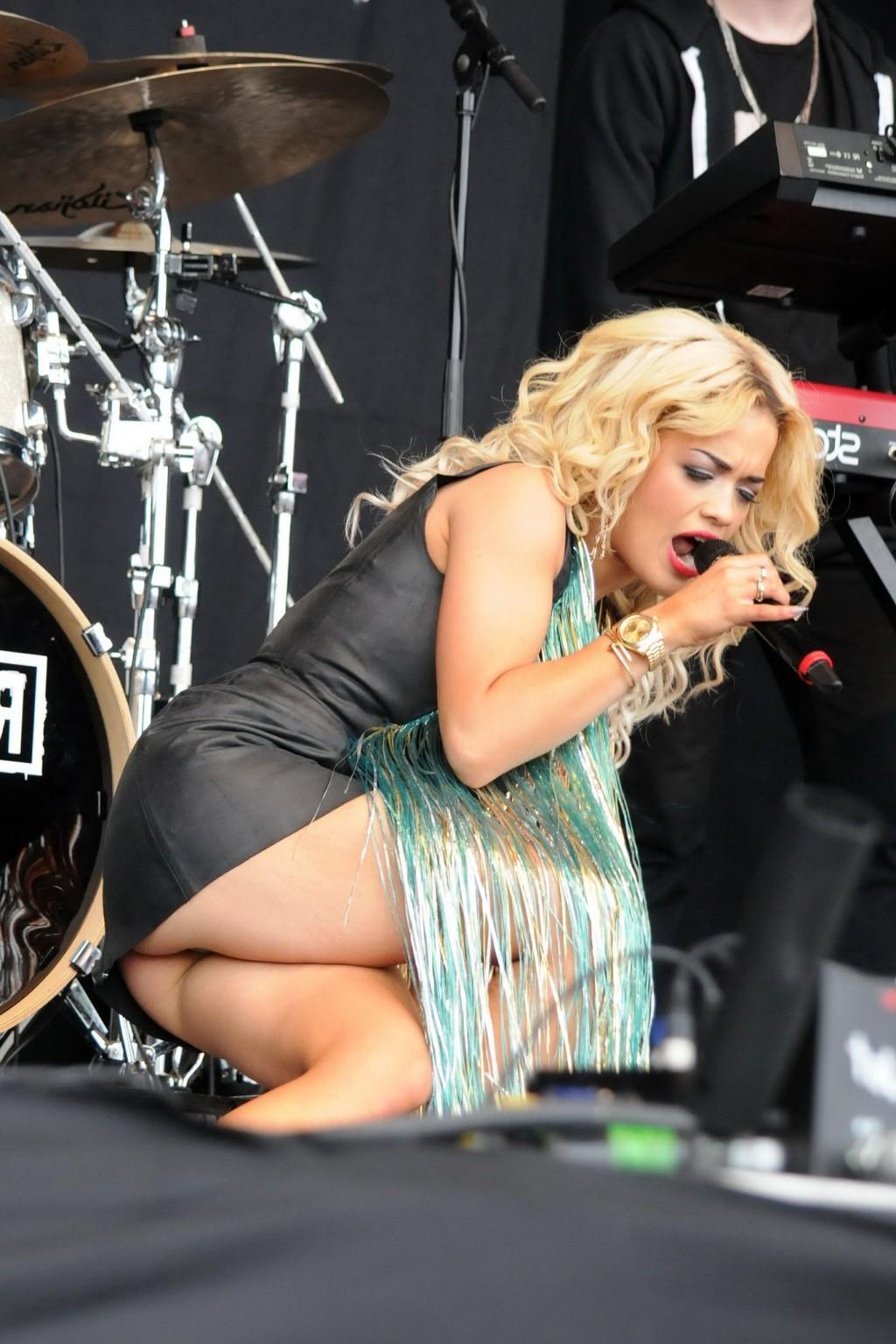 10P Rita Ora upskirt while performing at 'T in the Park
