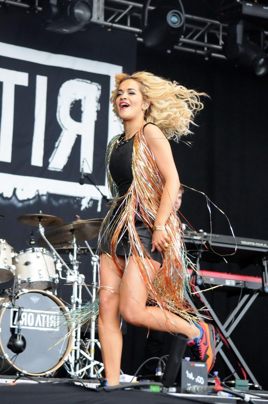 10P Rita Ora upskirt while performing at 'T in the Park