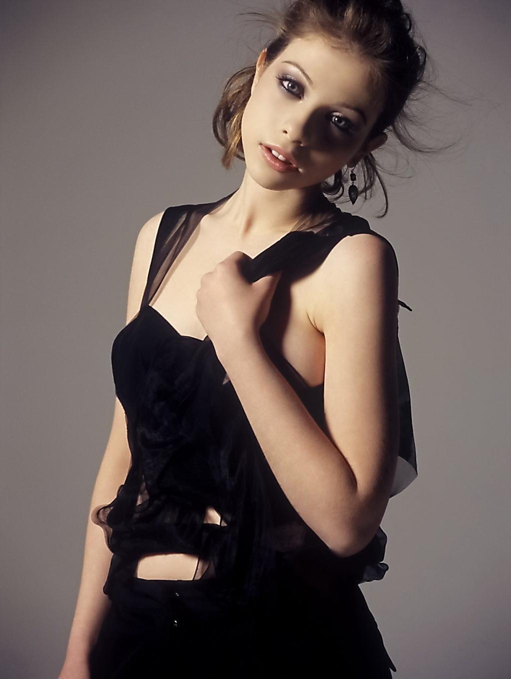 9P Michelle Trachtenberg showing off her curvy body in some hot c-thru lingerie at 