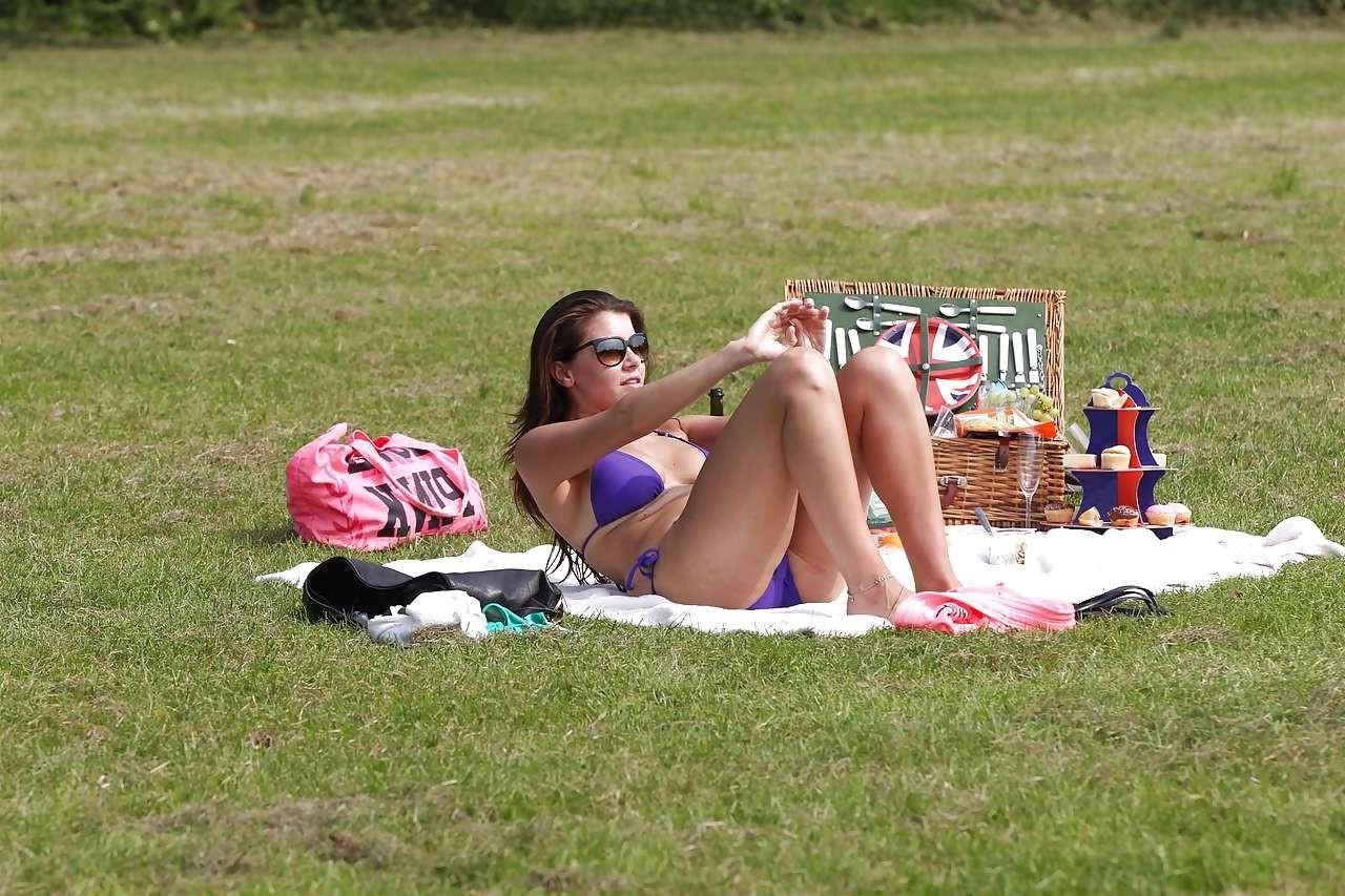 10P Imogen Thomas flashing her panties and sunbathing in bikini
