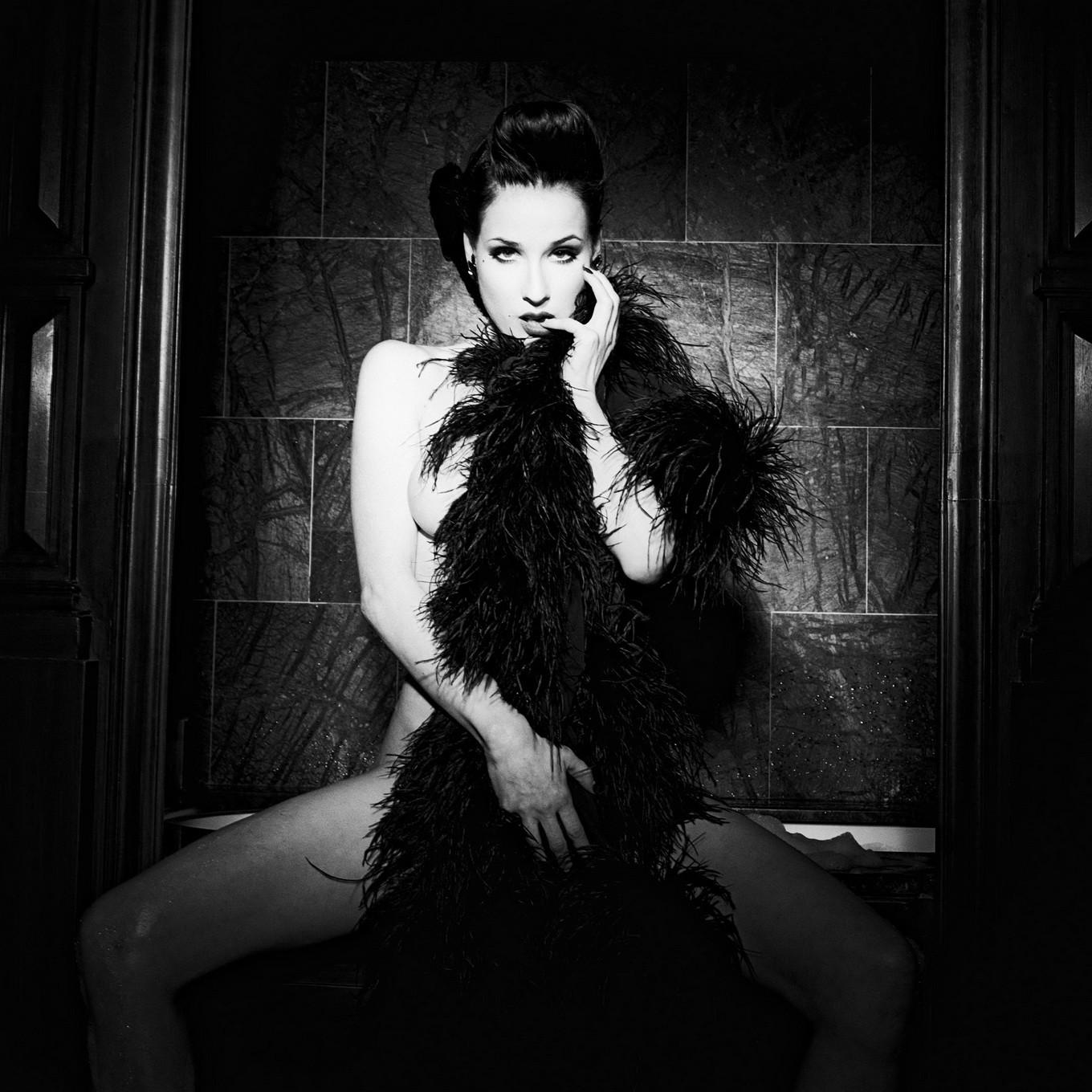 10P Dita Von Teese nude but hiding in very hot Christophe Mourthe photoshoot