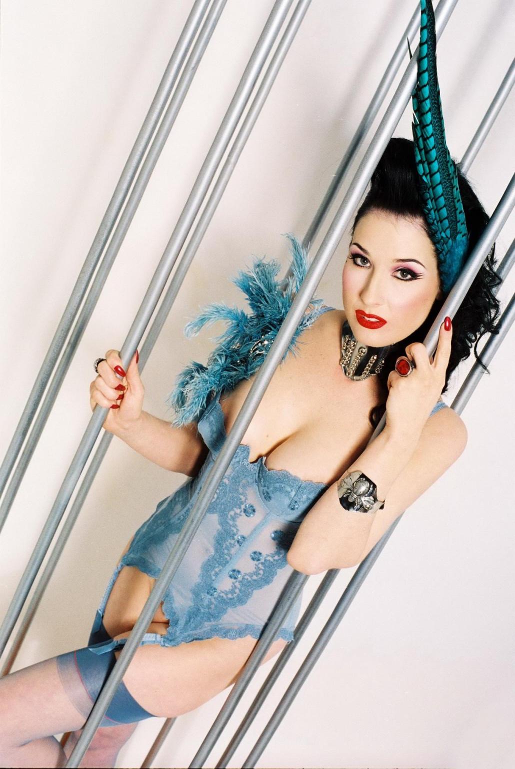 10P Dita Von Teese nude but hiding in very hot Christophe Mourthe photoshoot