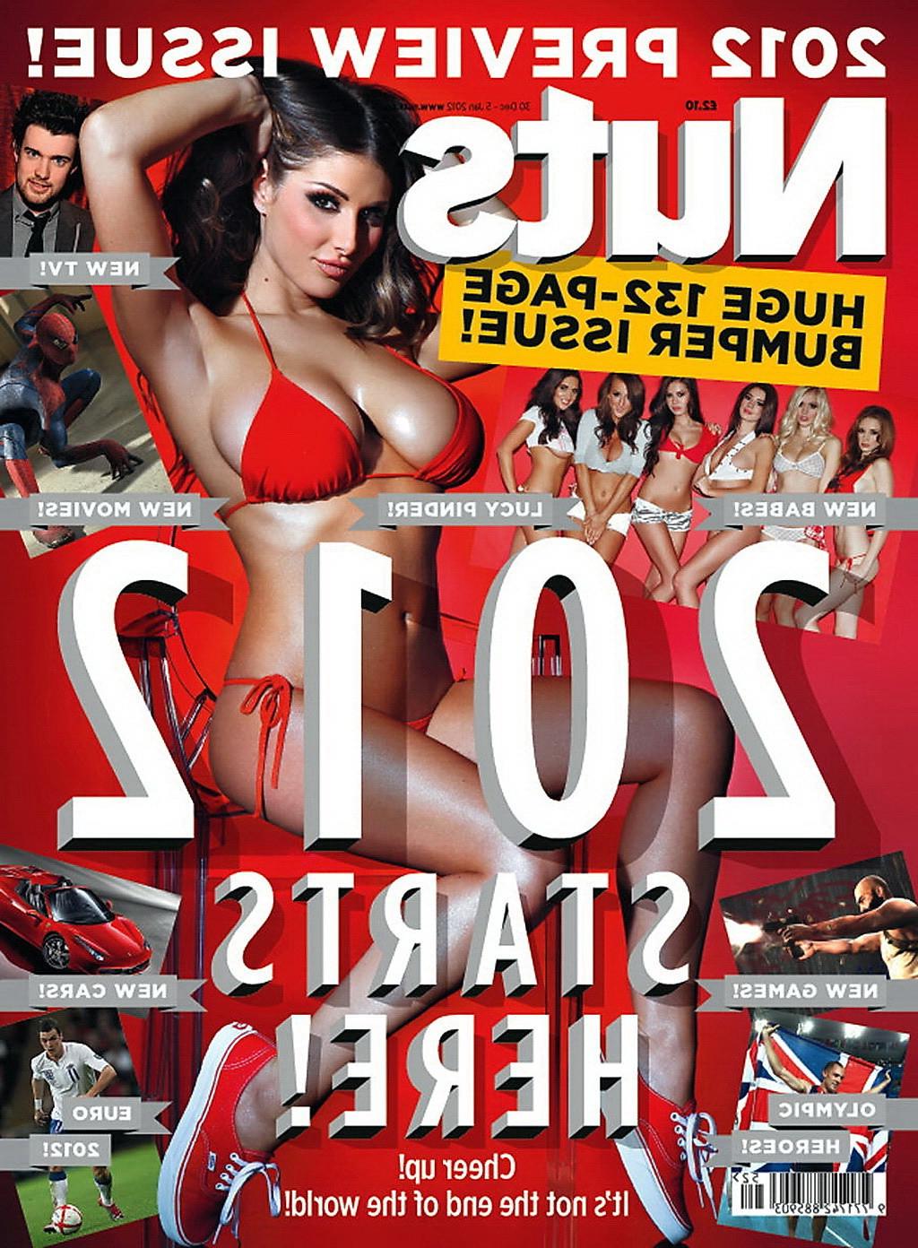 16P Lucy Pinder showing off her big boobs in Nuts' 2012 Preview issue