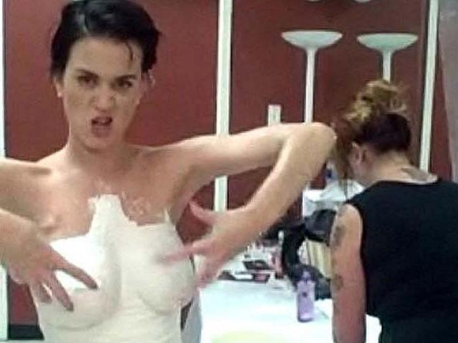 16P Katy Perry flashing her huge boobs in see thru blouse