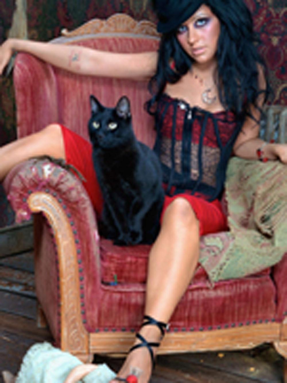 16P Christina Aguilera almost no clothes on her