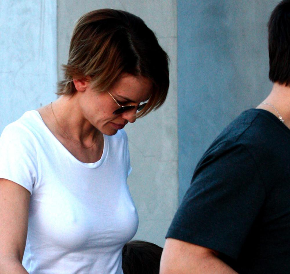 16P Hilary Swank see thru big boobs and big nipples