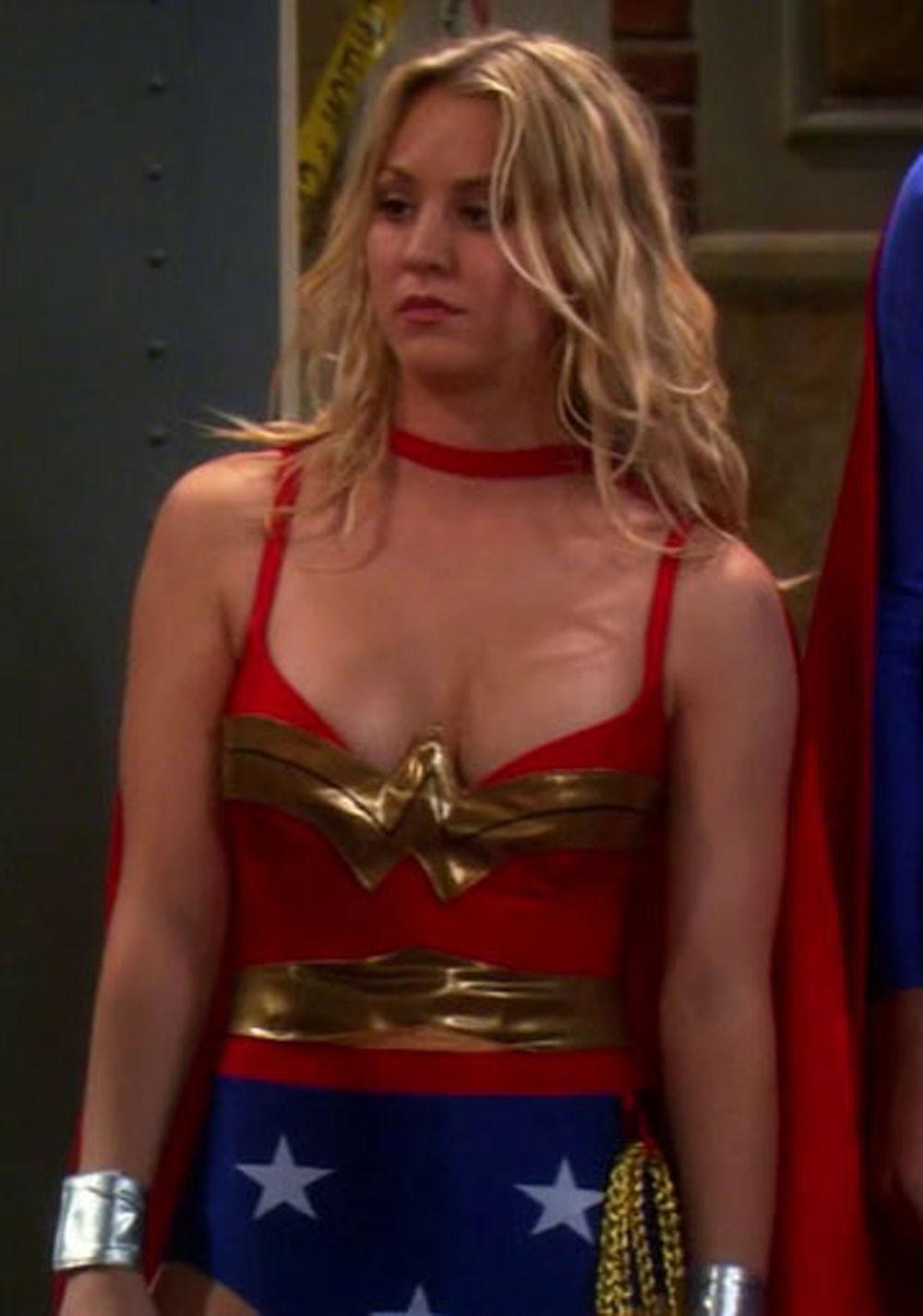16P Kaley Cuoco perky tits in naughty lingerie