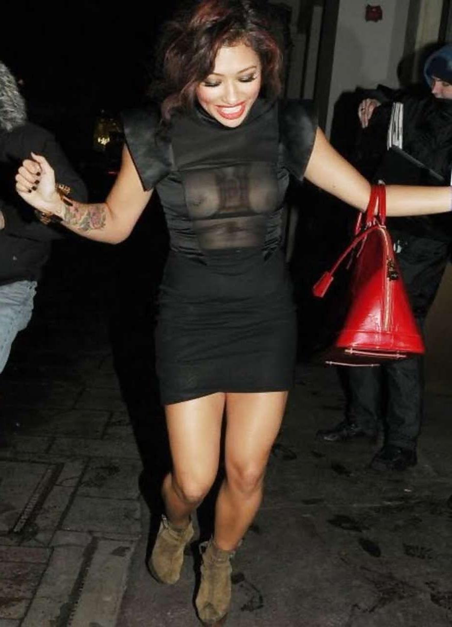 16P Vanessa White showing her big boobs in see thru dress paparazzi pictures