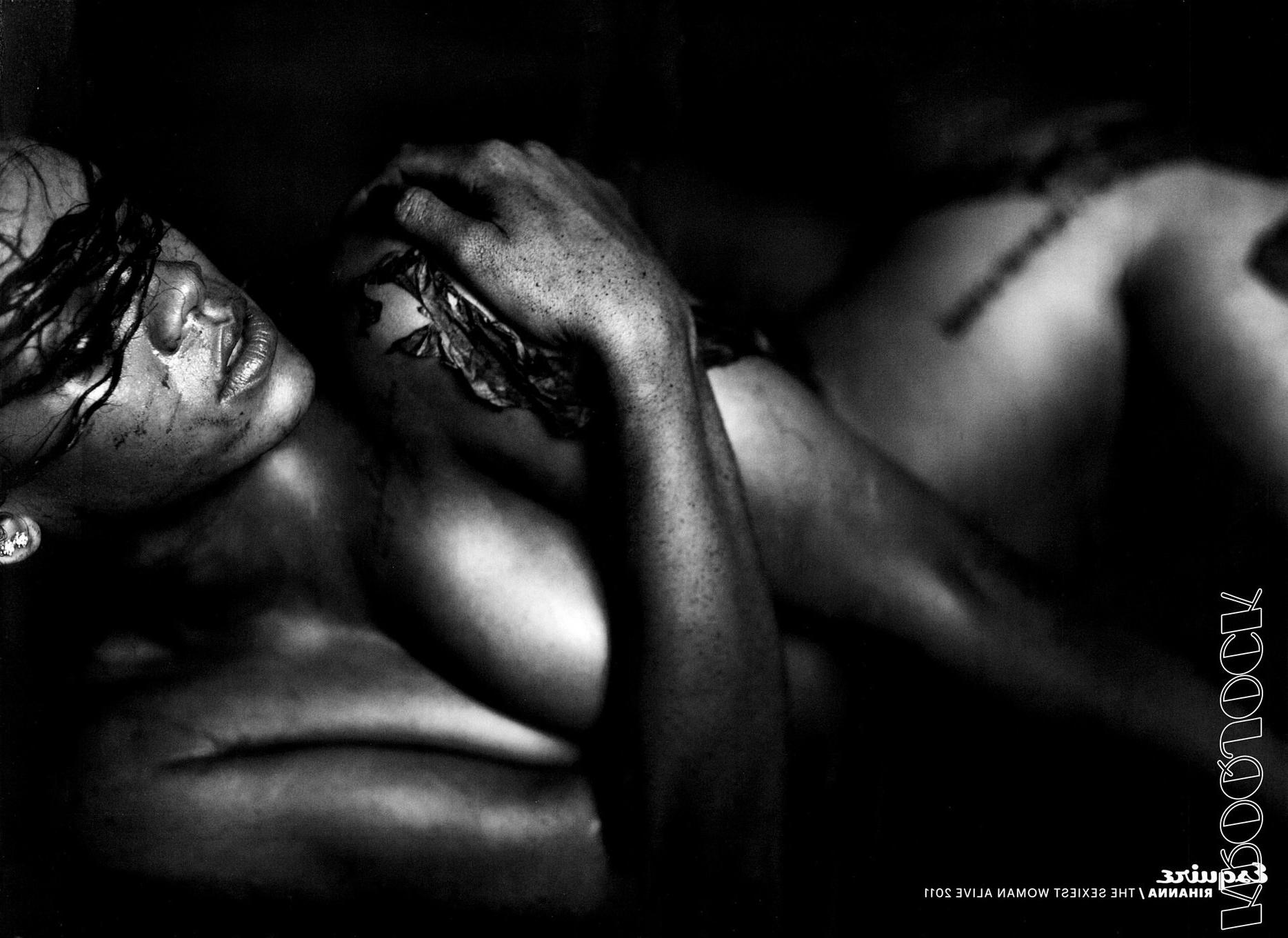 16P Rihanna fully nude but hiding for the November 2011 issue of Esquire magazine