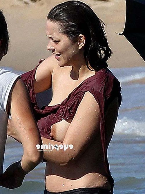 16P Marion Cotillard sexy and hot topless and big nipples paparazzi photos