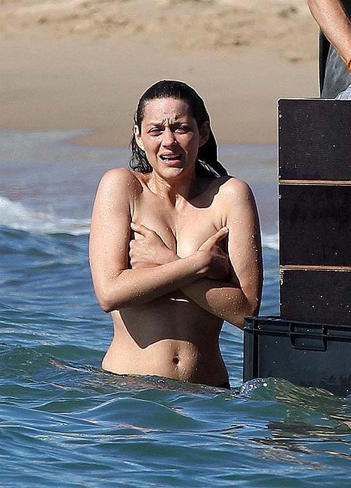 16P Marion Cotillard sexy and hot topless and big nipples paparazzi photos