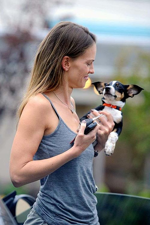 16P Hilary Swank exposing sexy body and hard nipples in see thru blouse