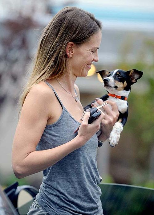 16P Hilary Swank exposing sexy body and hard nipples in see thru blouse